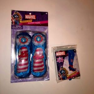 🔥5/$55 2 pc Captain America slippers and accessories for young kids